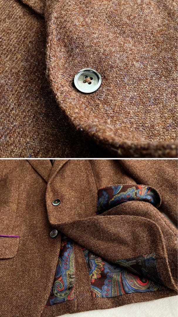 ポールスミス×ハリスツイード★テーラードジャケット ツイード ペイズリー 総柄