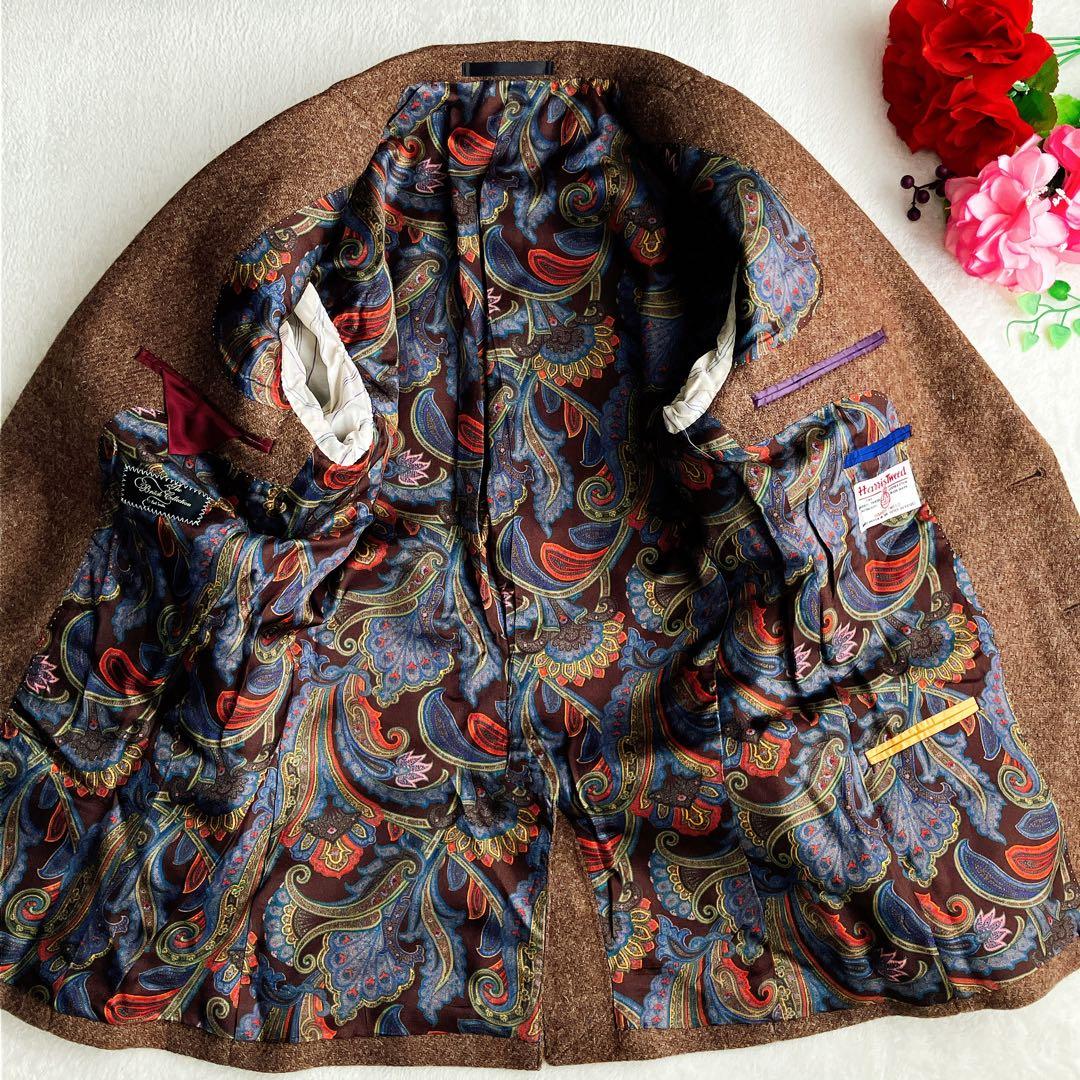 ポールスミス×ハリスツイード★テーラードジャケット ツイード ペイズリー 総柄