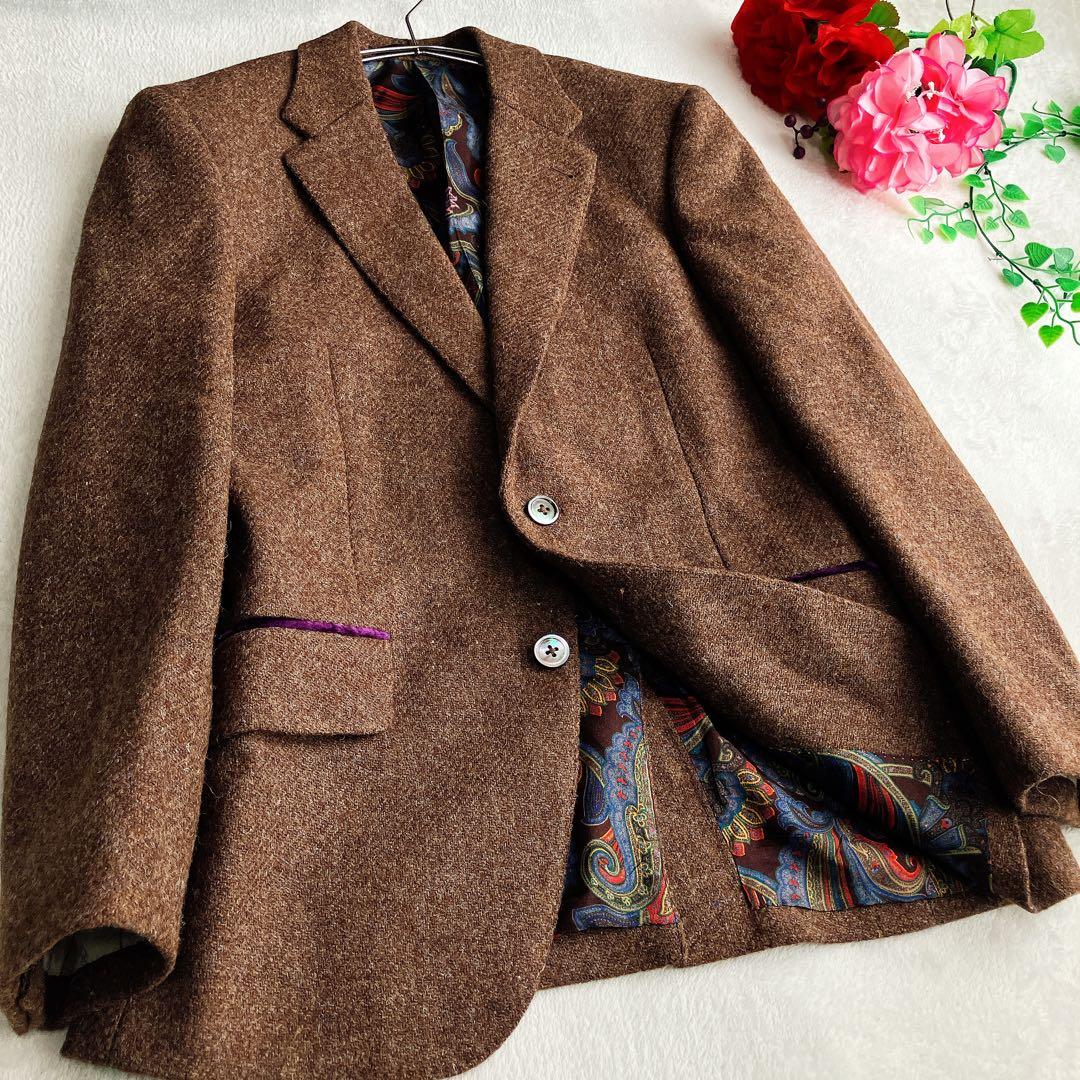 ポールスミス×ハリスツイード★テーラードジャケット ツイード ペイズリー 総柄