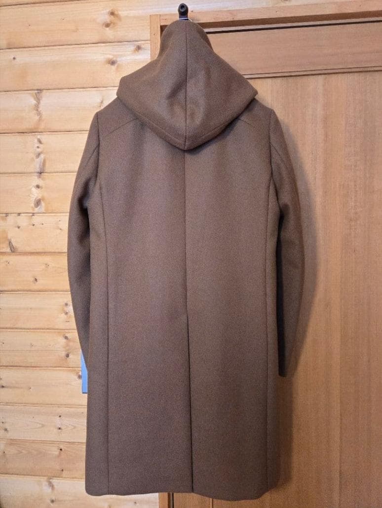 超希少カラー/カシミア混平二重メルトンチェスターコート フード付チェスターコート