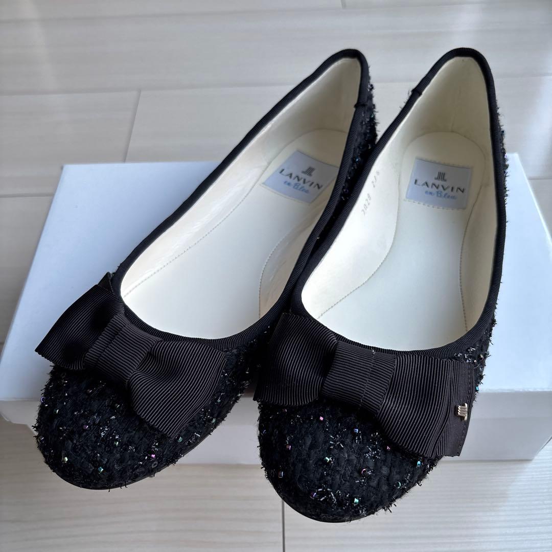 LANVIN en Bleu ツイードパンプス 23.5cm