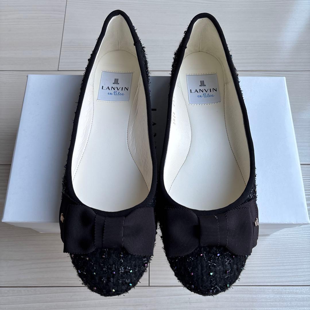 LANVIN en Bleu ツイードパンプス 23.5cm