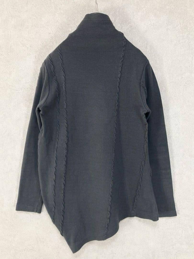 Y's ワイズ STRIPE JACQUARD HIGH NECK T グレー2