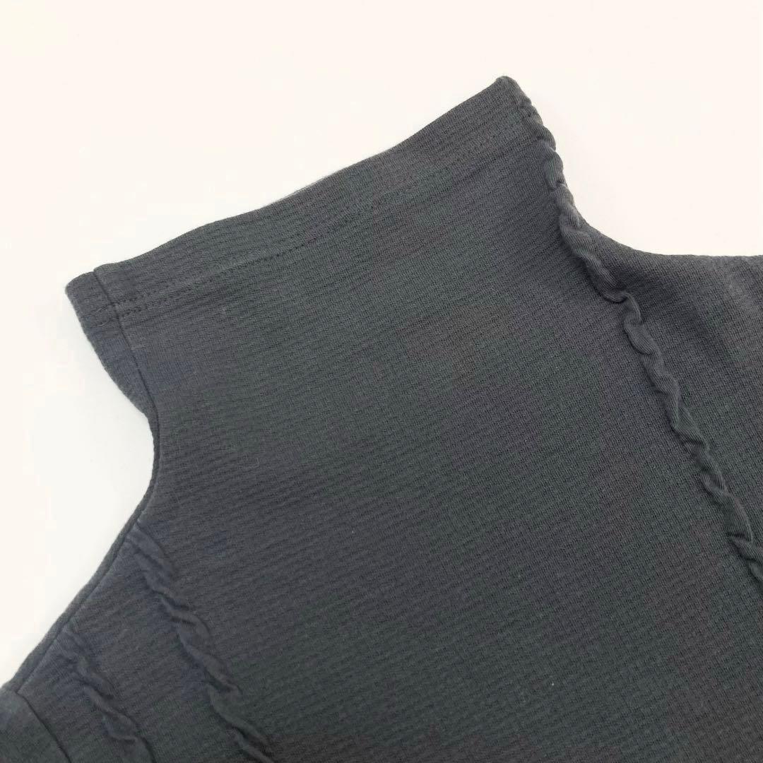 Y's ワイズ STRIPE JACQUARD HIGH NECK T グレー2