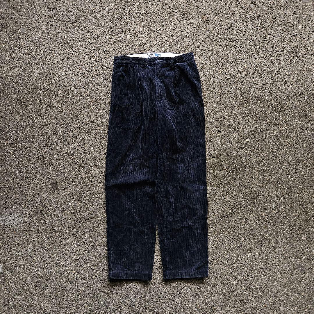 【古着】Ralph Lauren 90s コーデュロイパンツ 2タック 太畝