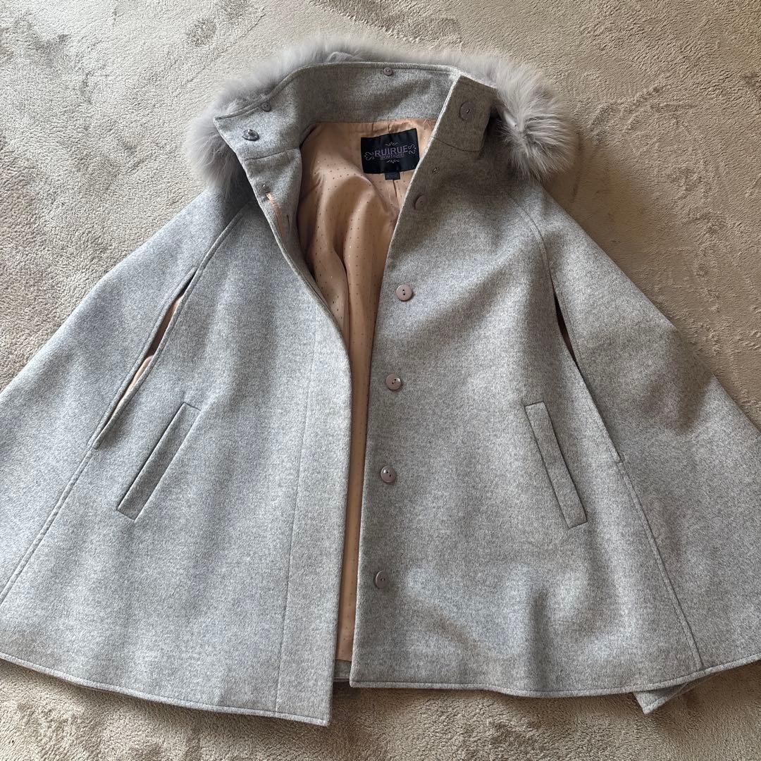RUIRUE BOUTIQUE グレー ポンチョコート S-M