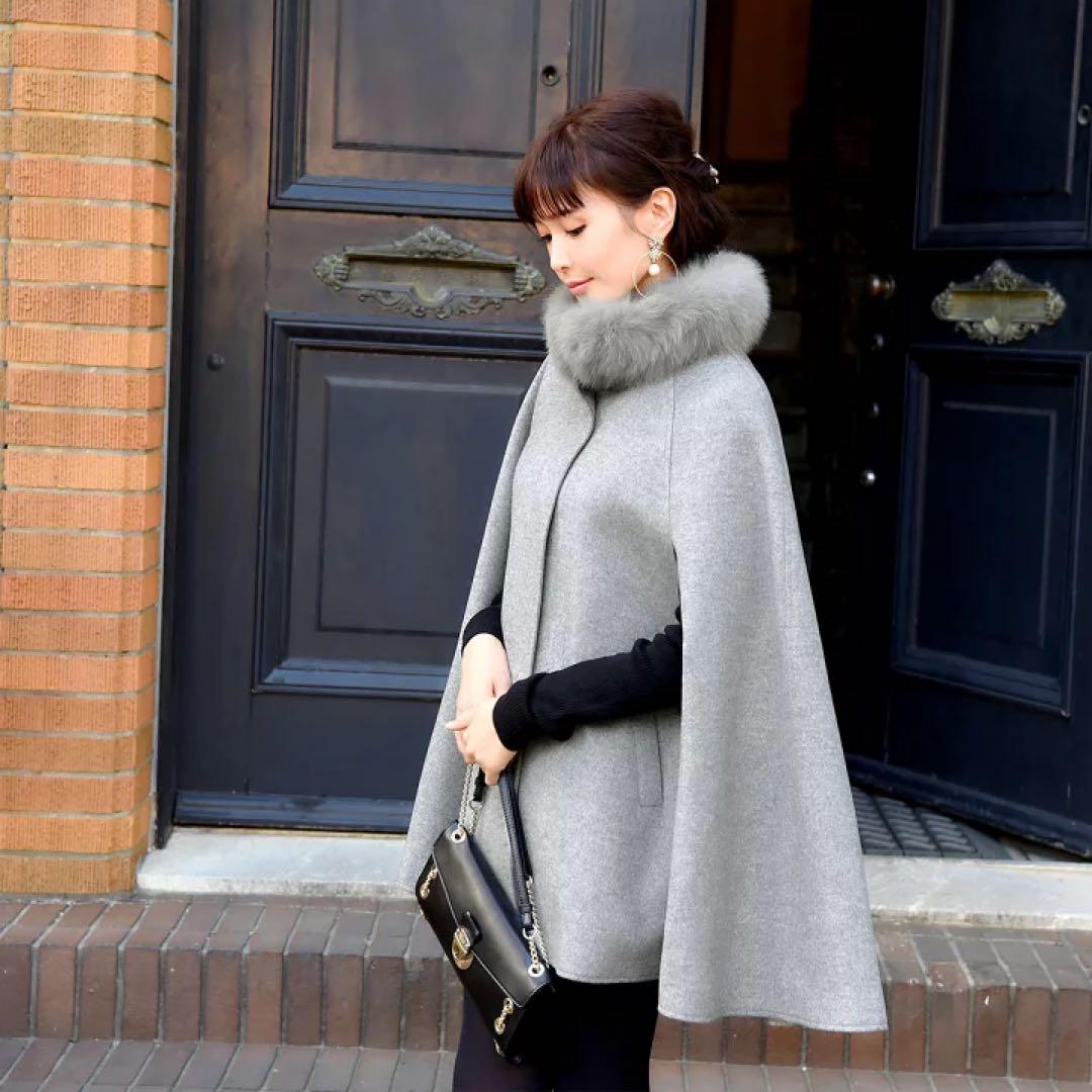 RUIRUE BOUTIQUE グレー ポンチョコート S-M