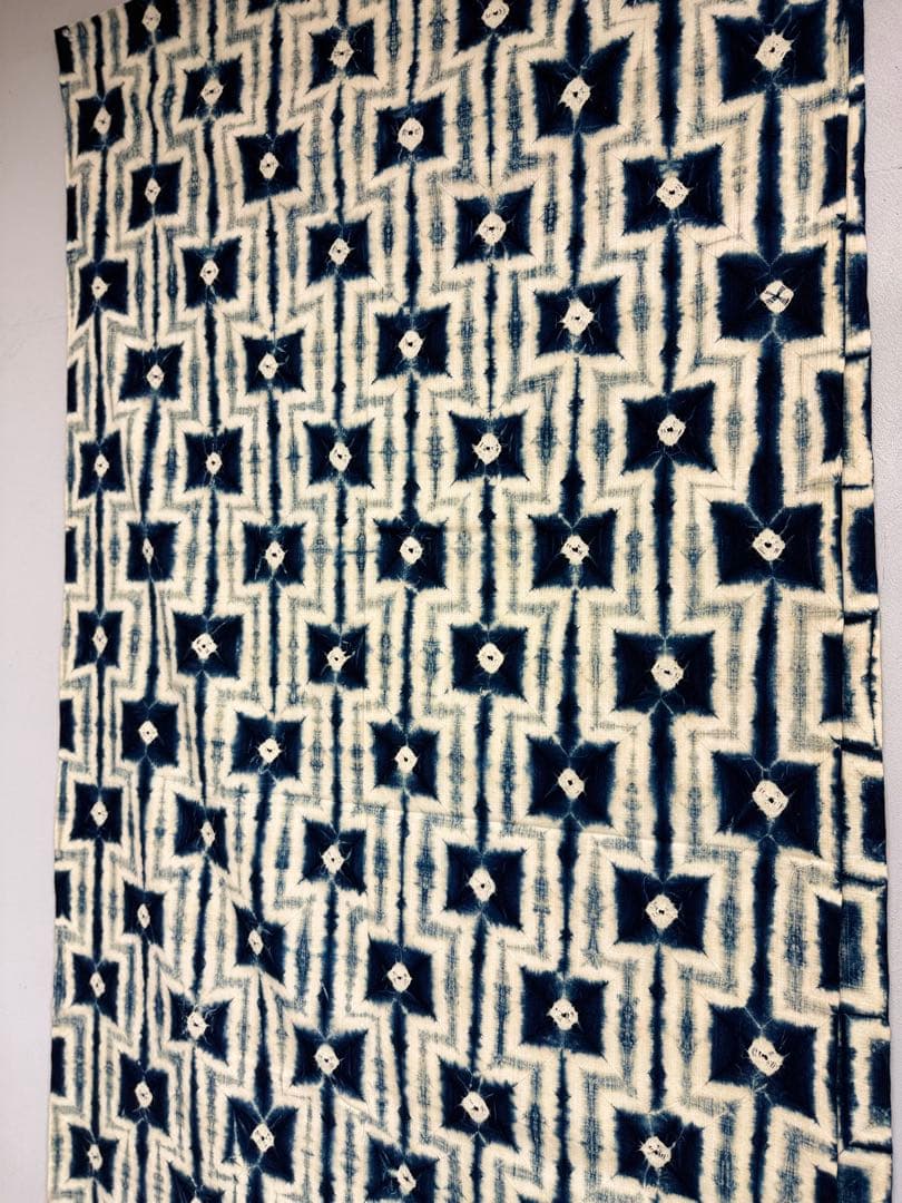 N「片野元彦」藍染絞り作家 有松鳴海絞り 希少天然藍染古布 和装着物 民藝