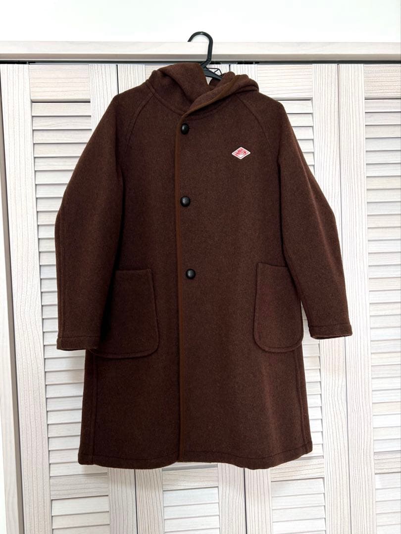 DANTONウールモッサ ロング フード付きコート 36サイズ