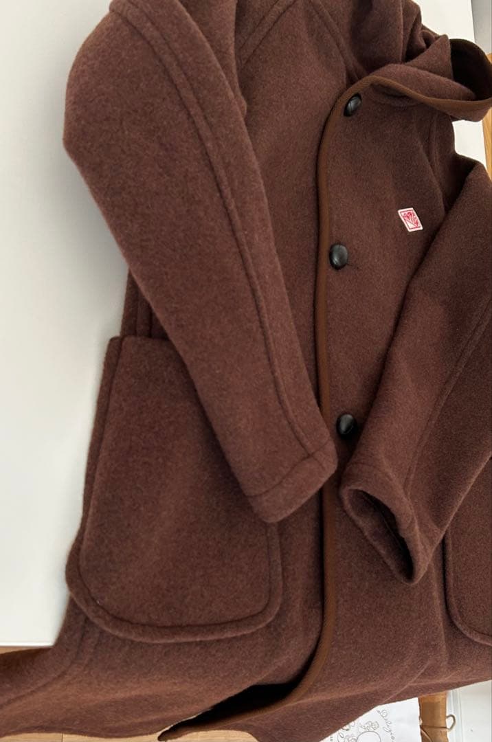 DANTONウールモッサ ロング フード付きコート 36サイズ