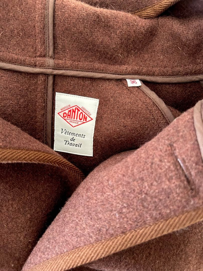 DANTONウールモッサ ロング フード付きコート 36サイズ