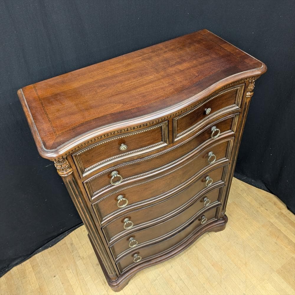 アンティーク調　リビングチェスト　タンス　たんす　チェスト　引き出し　ドロワー