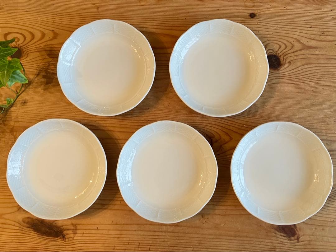 ジノリ　ベッキオホワイト　13.5プレート×5