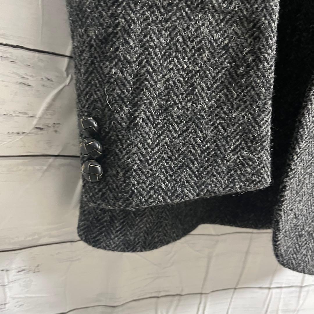 Harris Tweed ウール テーラードジャケット 英国製　グレー L