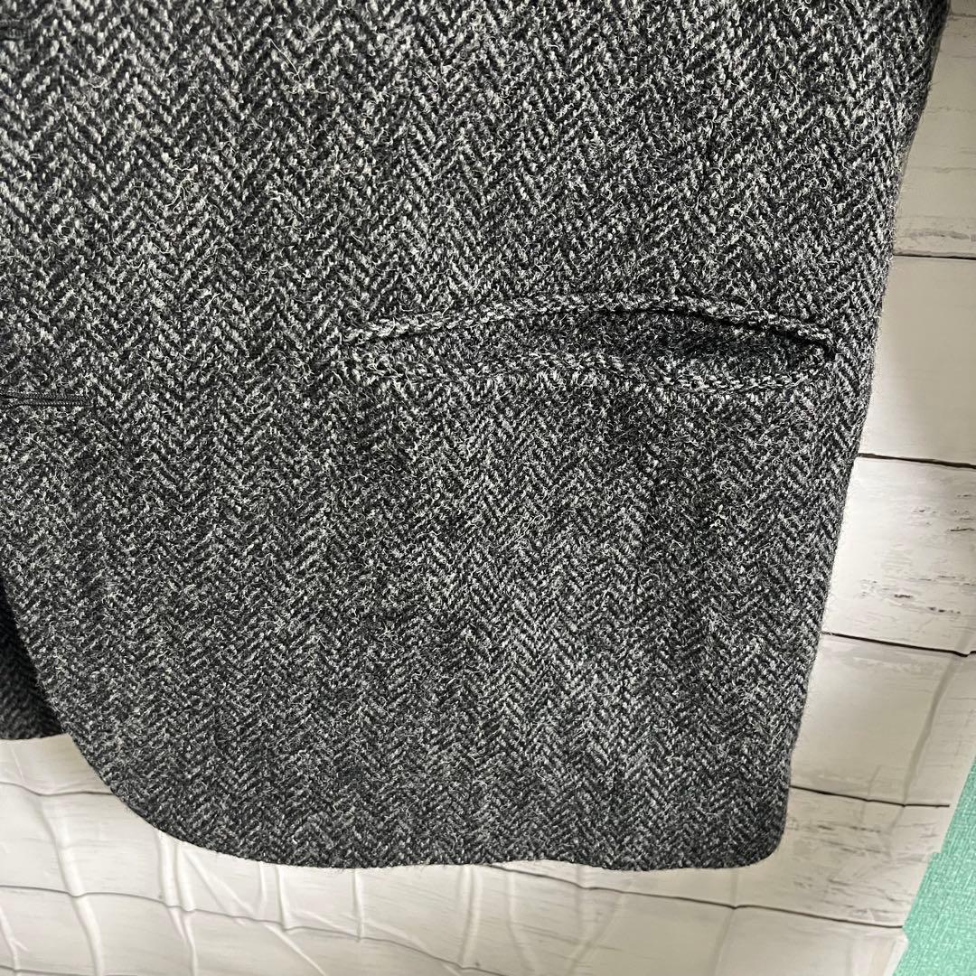 Harris Tweed ウール テーラードジャケット 英国製　グレー L