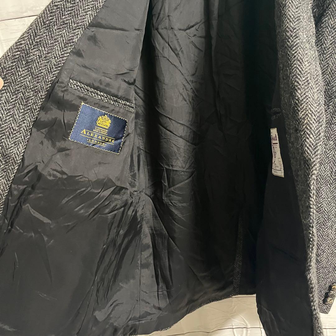 Harris Tweed ウール テーラードジャケット 英国製　グレー L