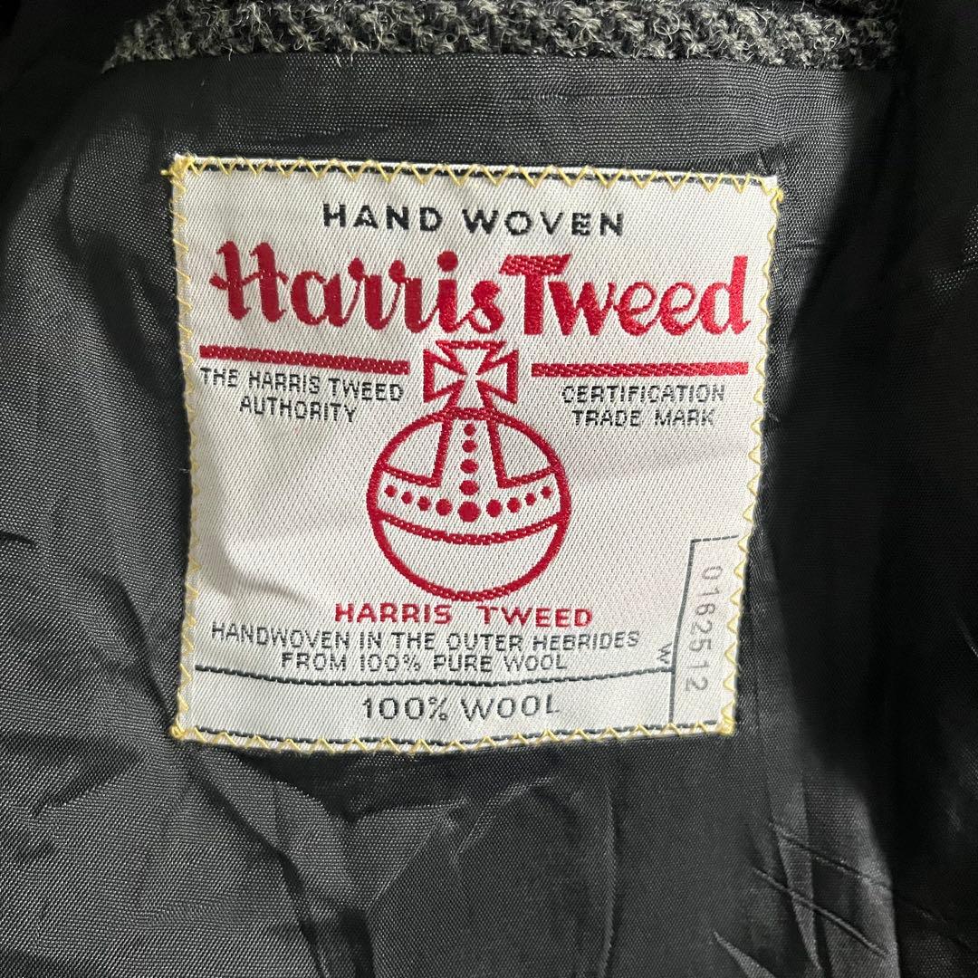 Harris Tweed ウール テーラードジャケット 英国製　グレー L