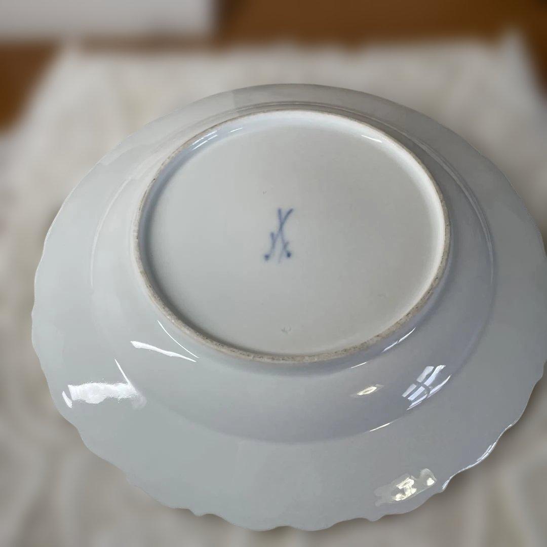 アンティーク　マイセン 花柄陶磁器プレート