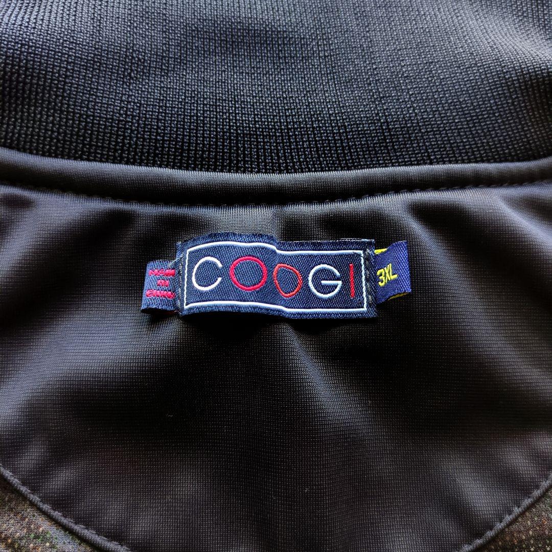 クージートラックジャケット立体両面刺繍ラメラインレインボーオーバーサイズ黒3XL