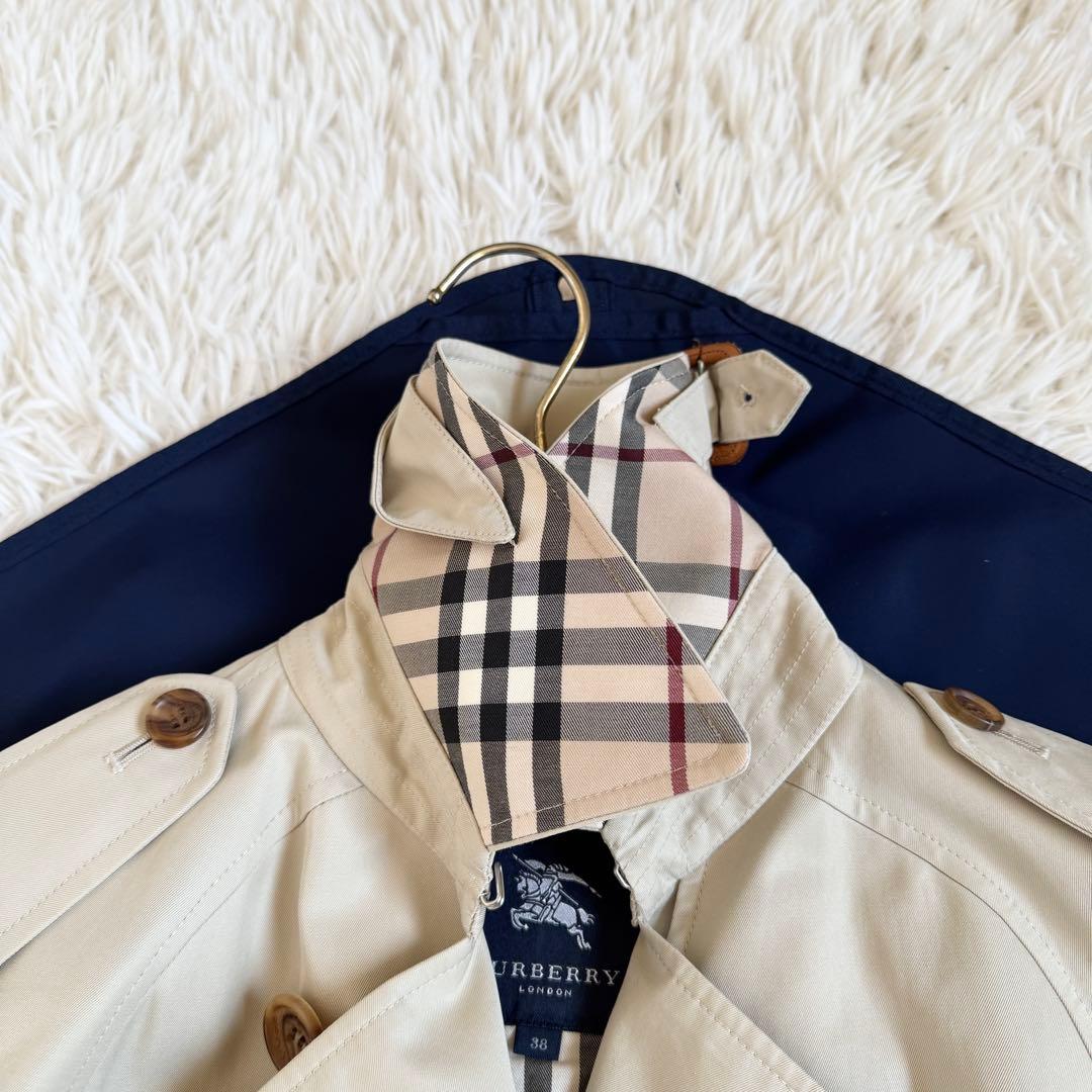 未使用級　バーバリーロンドン　マキシ　トレンチコート　ノバチェック　ベージュ　M
