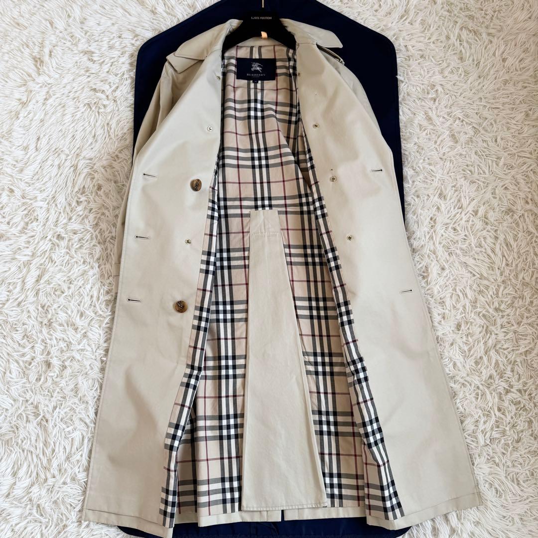 未使用級　バーバリーロンドン　マキシ　トレンチコート　ノバチェック　ベージュ　M