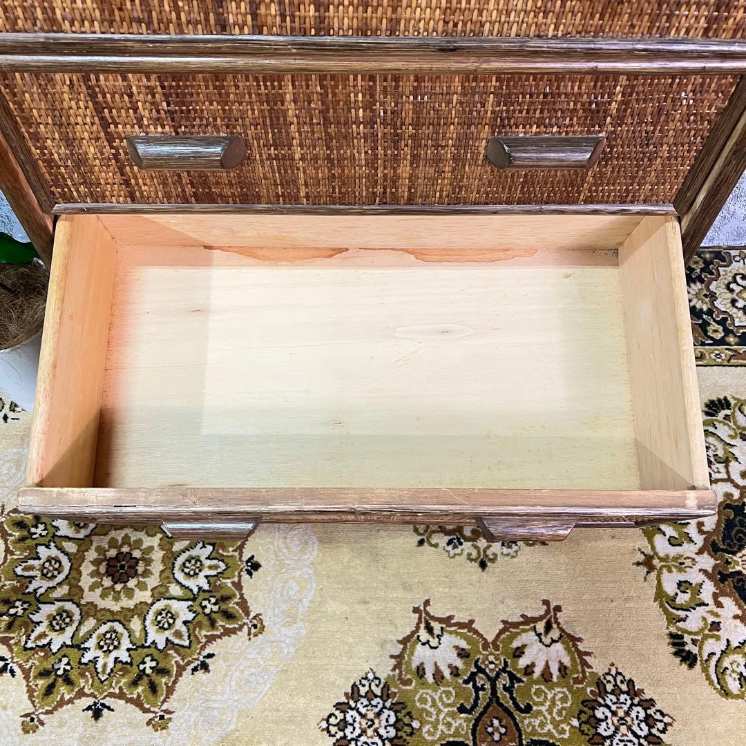 やっち★꧁籐家具꧂ラタン 5段チェスト 箪笥 タンス たんす 昭和レトロ