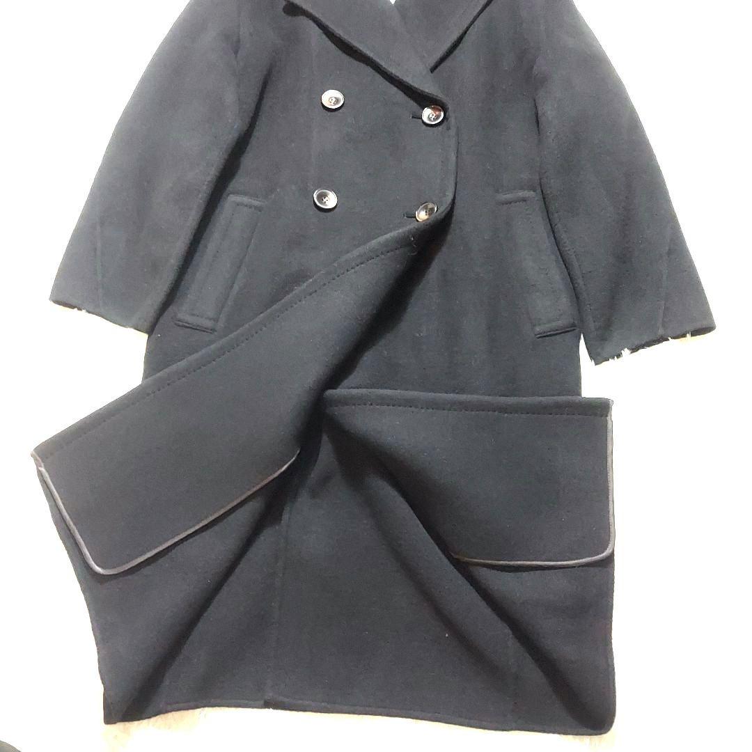 アダムエロペ　オーバーサイズ　チェスターコート　シルク混　ダブル　ロングコート