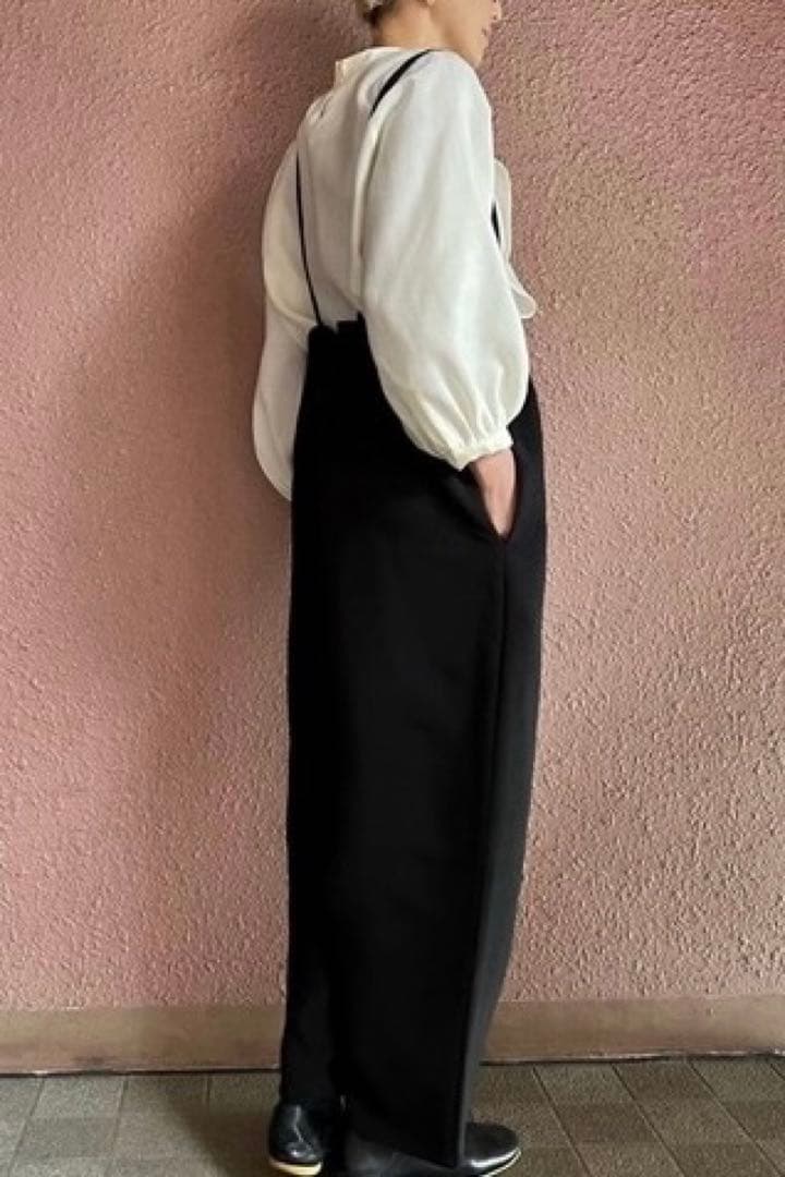 値下げ！新品未使用 CreemaRATAさんダボっとサロペットブラック