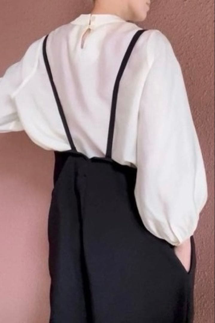 値下げ！新品未使用 CreemaRATAさんダボっとサロペットブラック