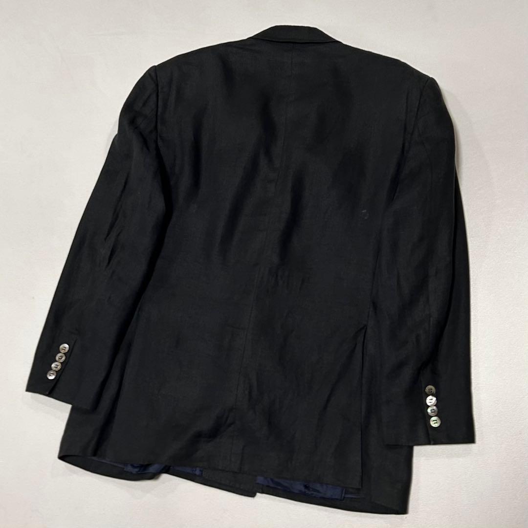 80s GIVENCHY リネン100% ダブルブレスト テーラードジャケット