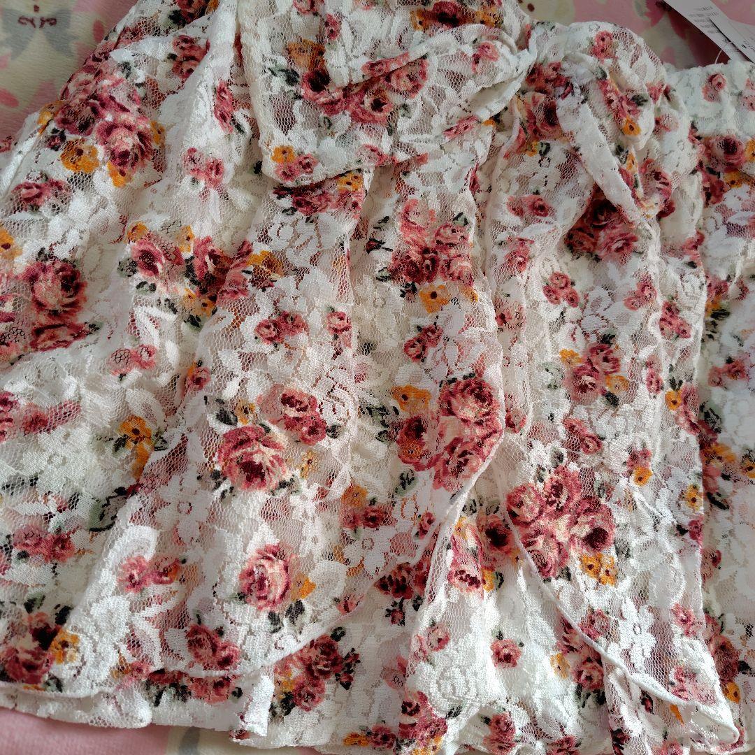 未使用美品タグ付きリズメロLIZLISAマイメロディ花柄レーススカパンスカート