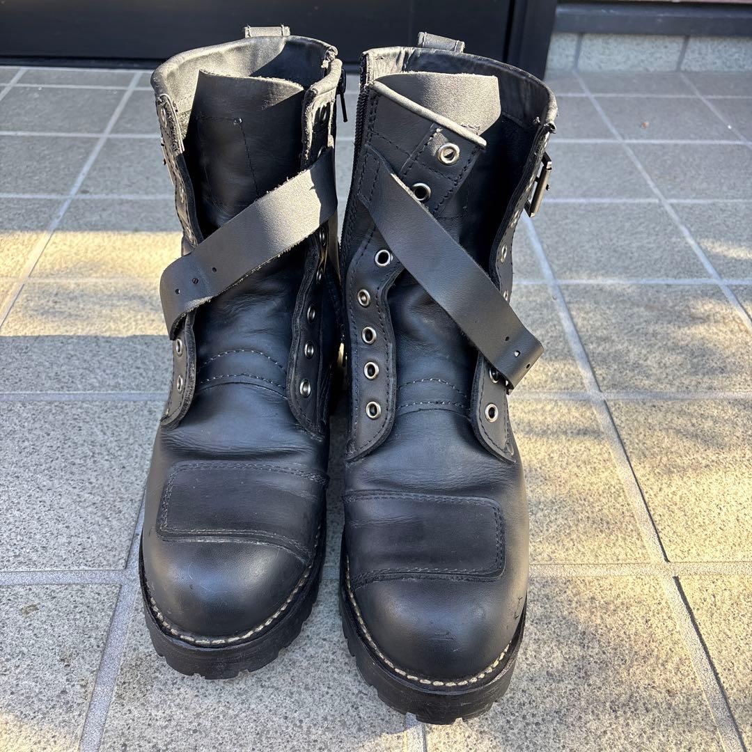 ブラックレザー レースアップブーツ　26センチ