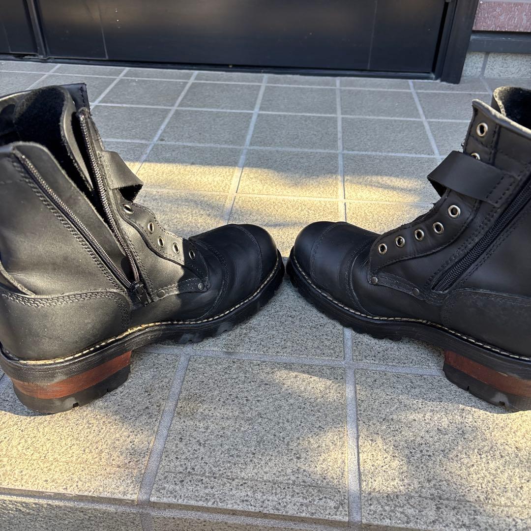 ブラックレザー レースアップブーツ　26センチ