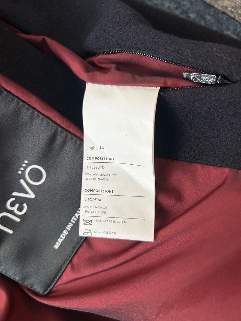 【美品】Hevoイーヴォ チェスターコートネイビー44（M〜L相当）