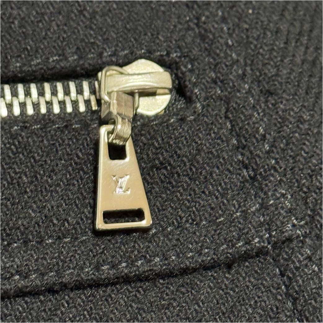 ルイヴィトン ウール ジップデザイン メルトンスカート ブラック