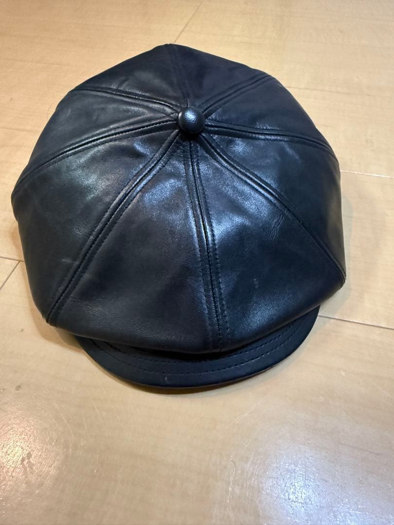 SOLARIS 黒 レザー キャスケット 59cm