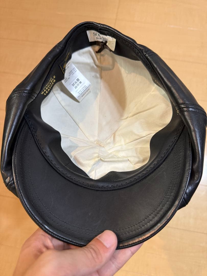 SOLARIS 黒 レザー キャスケット 59cm