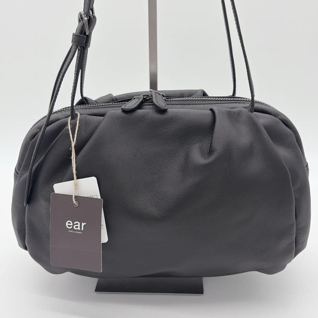 新品未使用 ear PAPILLONNER コロンボストンバッグ ブラック 牛革