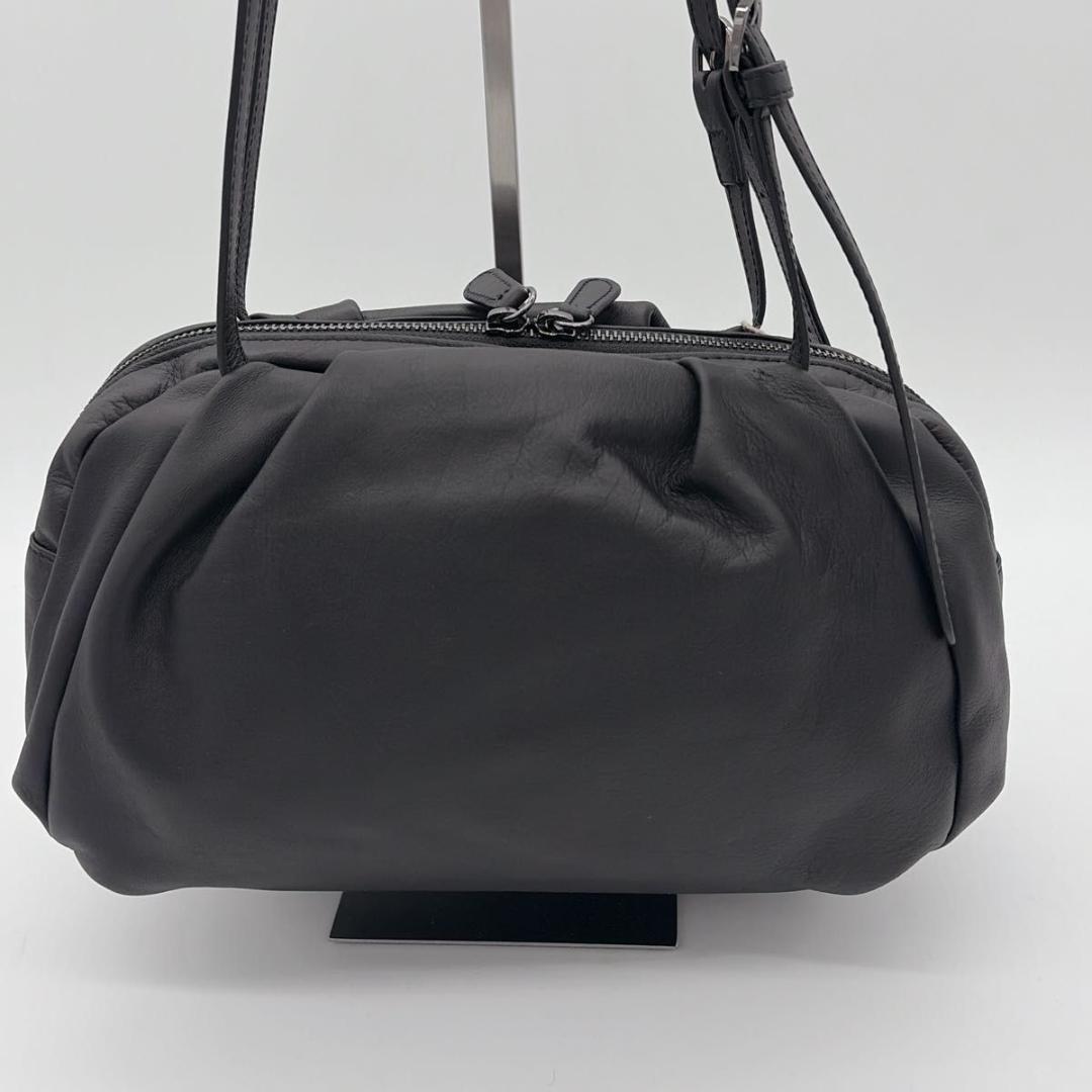 新品未使用 ear PAPILLONNER コロンボストンバッグ ブラック 牛革