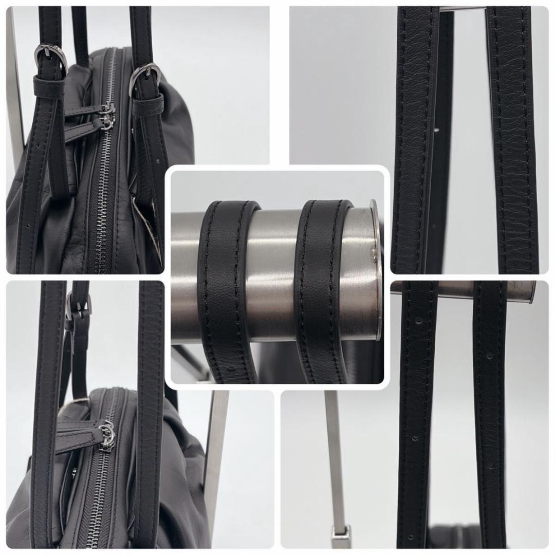 新品未使用 ear PAPILLONNER コロンボストンバッグ ブラック 牛革