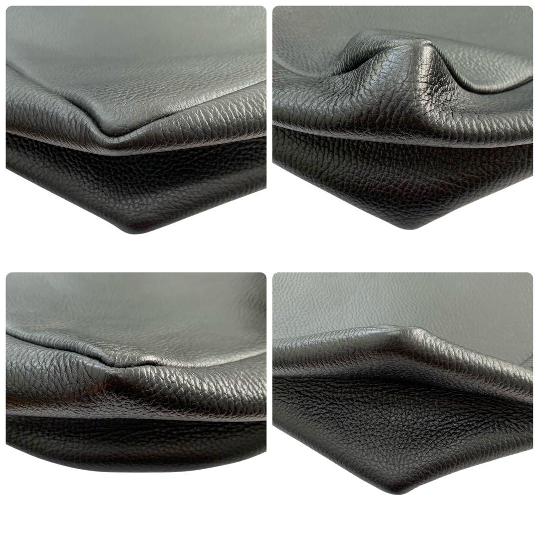 【現行品】ヤングアンドオルセン エンボス レザー トートバッグ M 黒