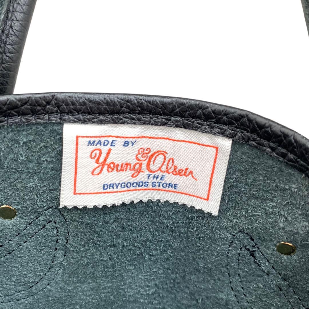 【現行品】ヤングアンドオルセン エンボス レザー トートバッグ M 黒