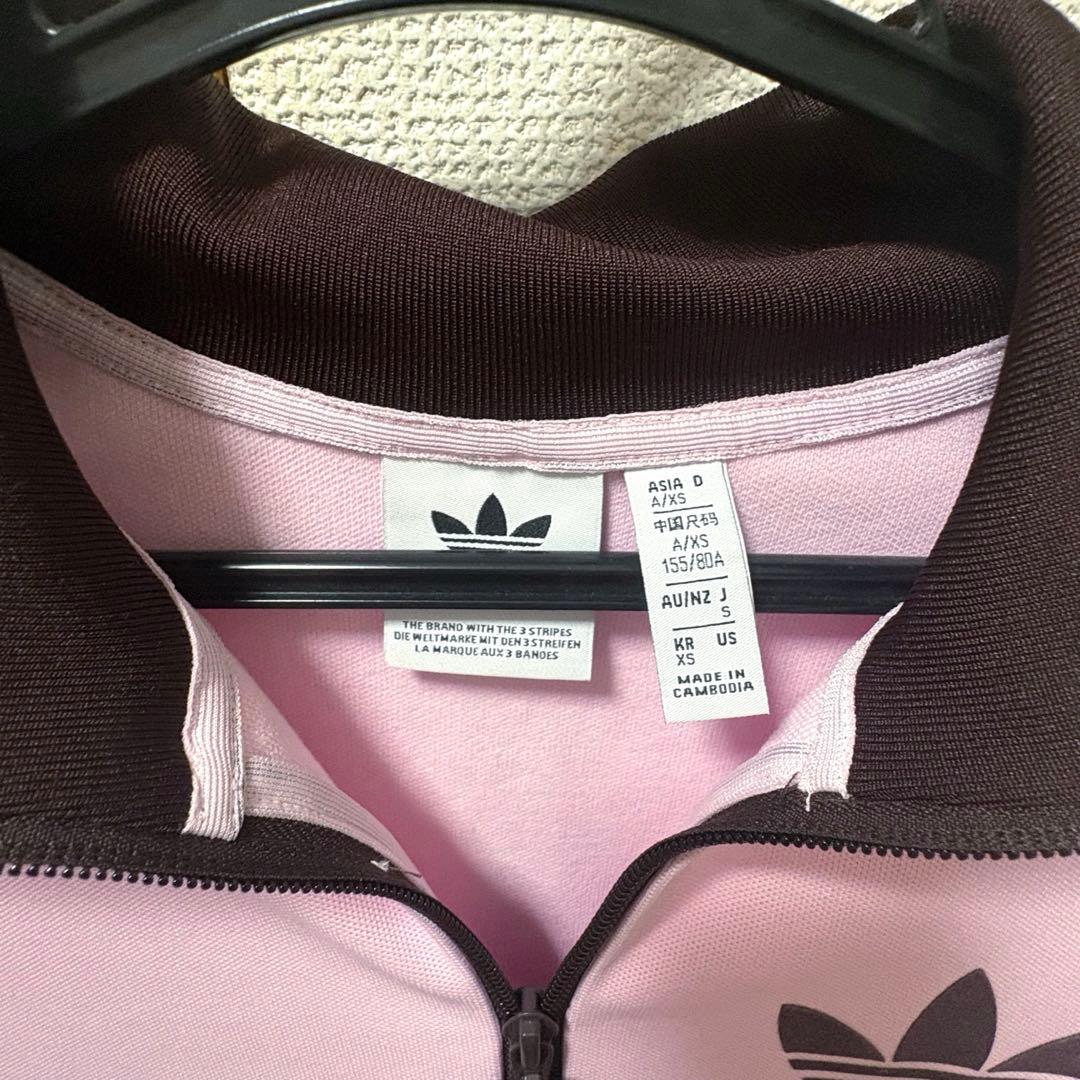 adidas トラックジャケット ピンクブラウン 韓国adidas