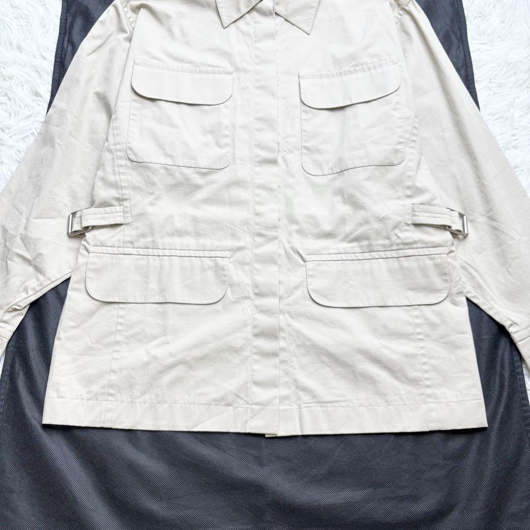 エルメス マルジェラ期 コットンサファリジャケット ベルト 長袖 H刺繍ボタン