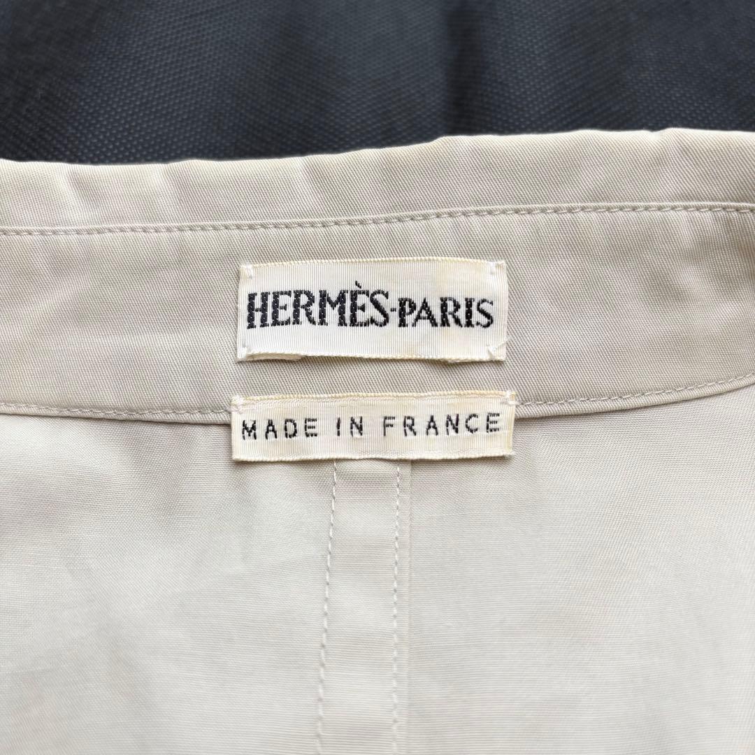 エルメス マルジェラ期 コットンサファリジャケット ベルト 長袖 H刺繍ボタン