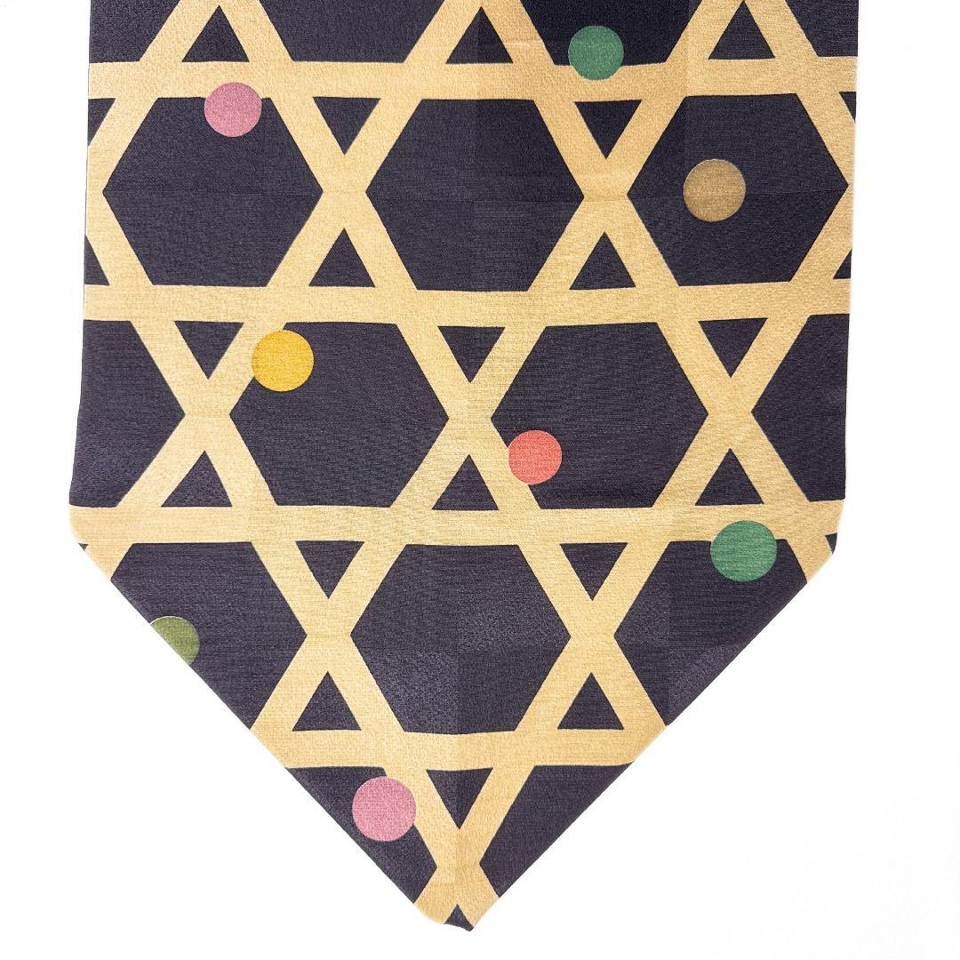 未着用　名古屋帯　籠目　ドット　市松模様　着物　121a o