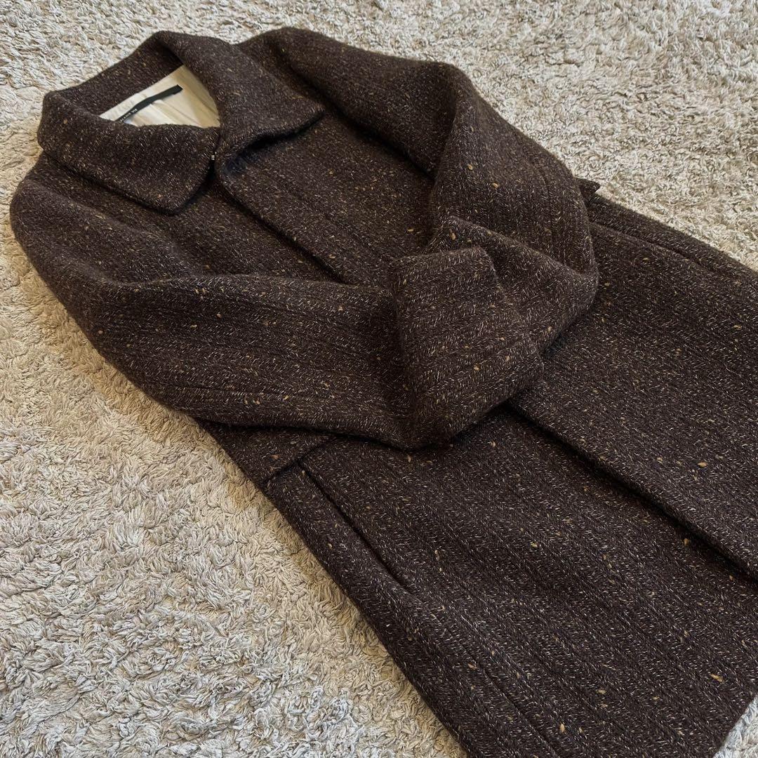 【ネップヤーン•ツイード／リネン×ウール】ギャルリーヴィー／ステンカラーコート