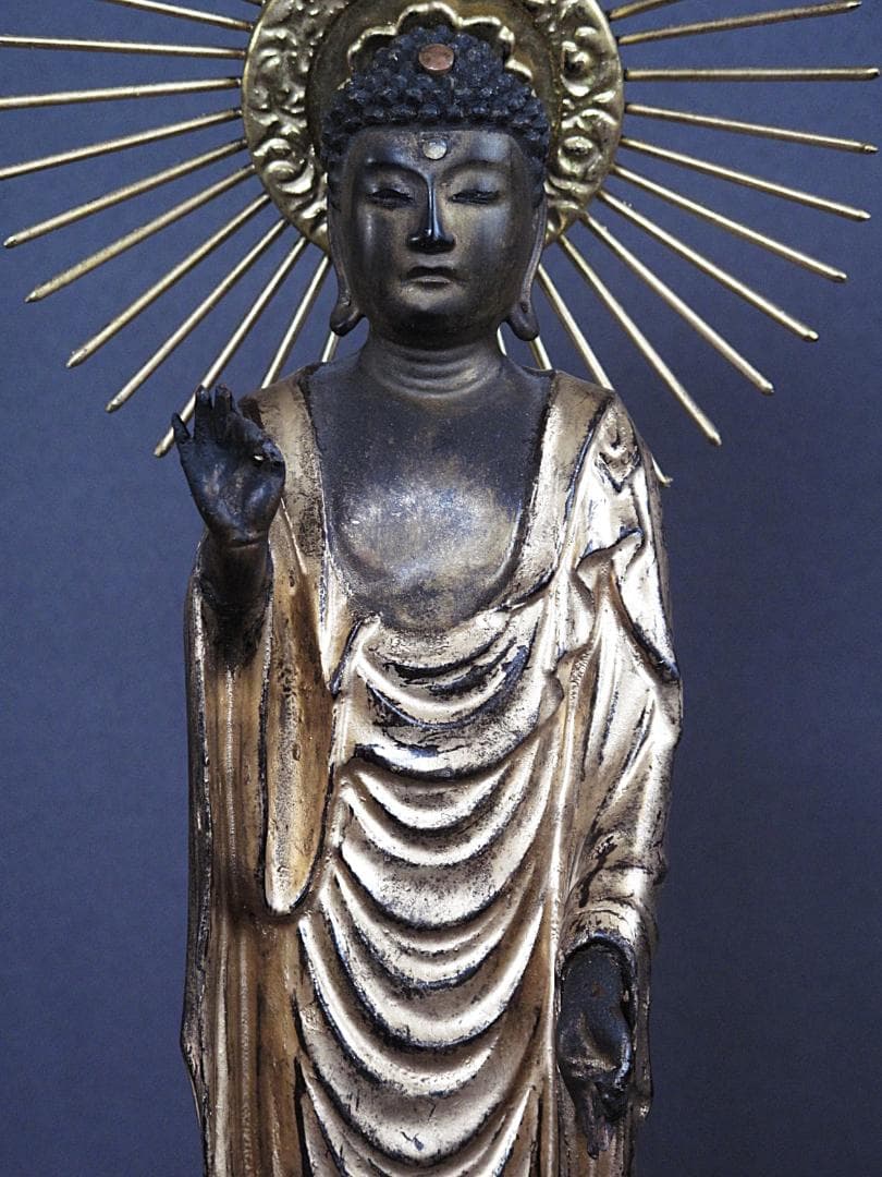 古仏像!!『木造 阿弥陀如来立像』総高33.5㎝ 像高19.5㎝