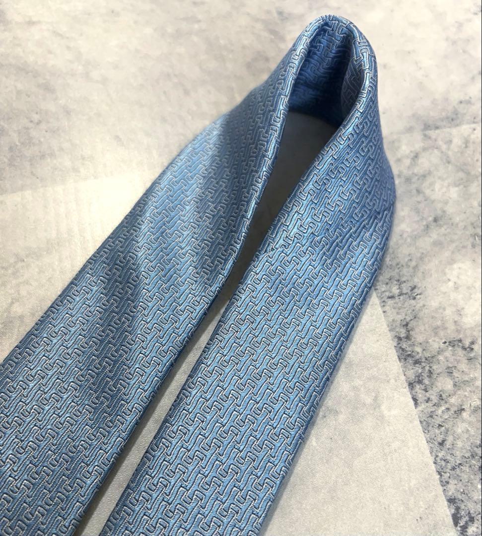 HERMES ネクタイ ハイブランド ファソネ ジャガード 光沢