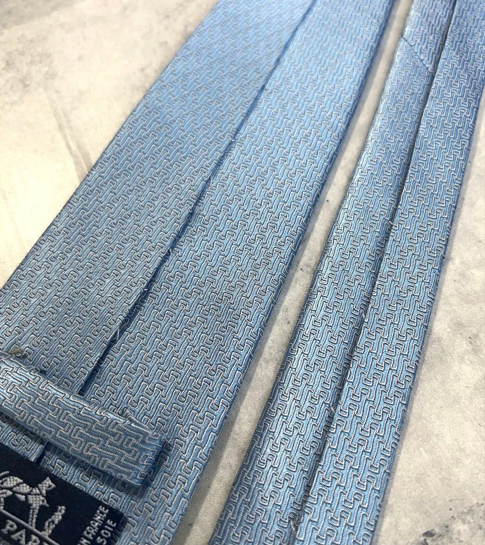 HERMES ネクタイ ハイブランド ファソネ ジャガード 光沢